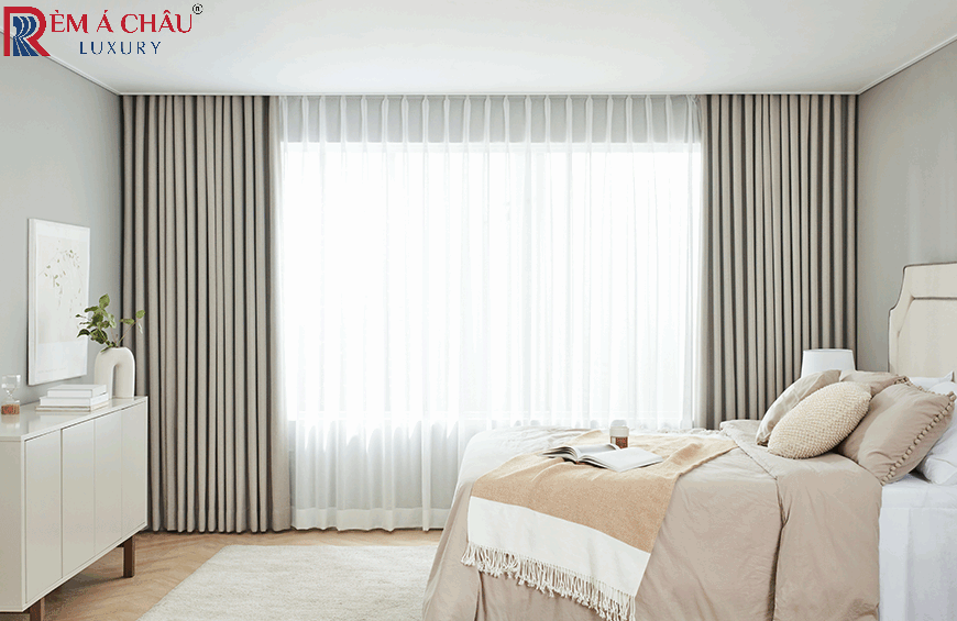 Hình ảnh Rèm Cửa 2 lớp giữa ngày và đêm